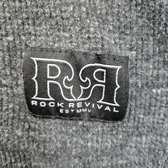 Rock Revival Shirt Mens Large Gray Long Sleeve Thermal Logo Made USA - Picture 8 of 9